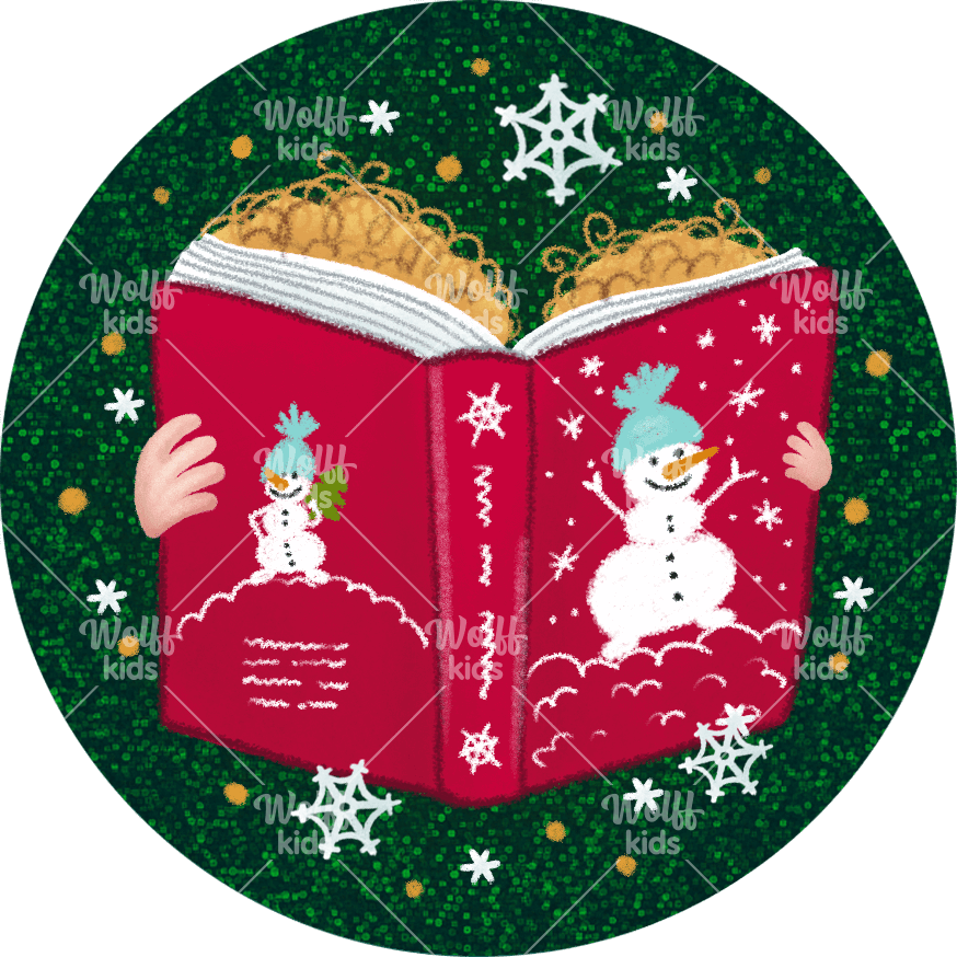 Einzelner Magnet: gemeinsames Lesen in der Winterzeit